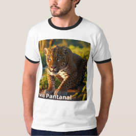 Camiseta Masculina Básica Ringer Onça Pintada T-Shirt