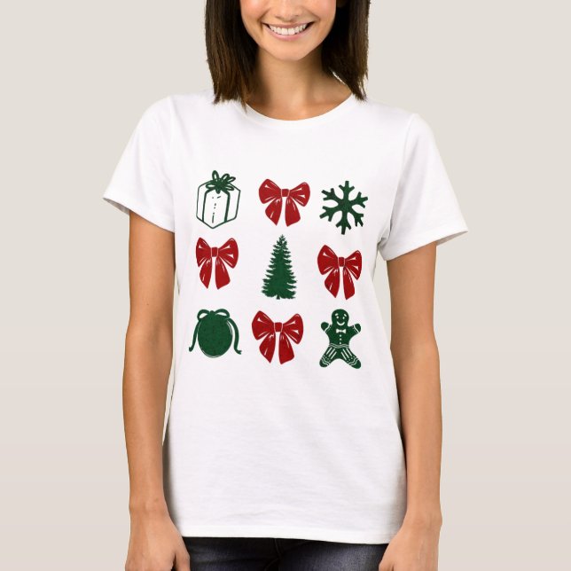 Camiseta navideña coquette T-Shirt (Vorderseite)