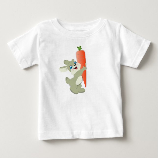 Camiseta para Bebé Conejo con Zanahoria Baby T-shirt (Vorderseite)