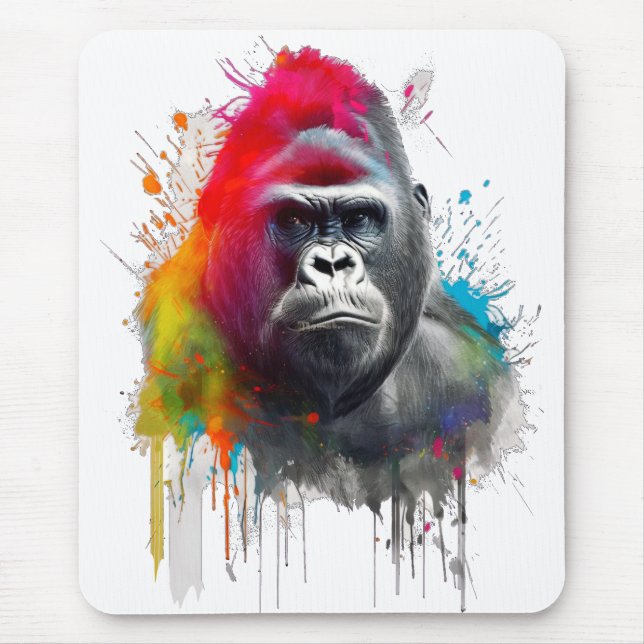 Camiseta Rey de la Selva: Majestuoso Gorila Espald Mousepad (Vorne)