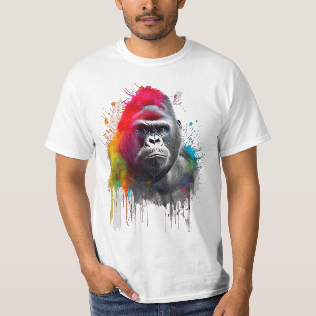Camiseta Rey de la Selva: Majestuoso Gorila Espald T-Shirt (Vorderseite)
