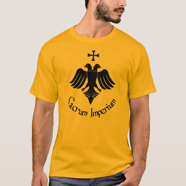 camiseta Sacro Império com águia bicéfala e cruz T-Shirt (Vorderseite)