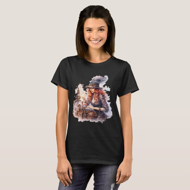 Camiseta (T-shirt) Halloween Steampunk T-Shirt (Vorne ganz)