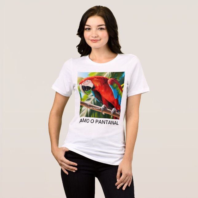 Camiseta Tri-blend feminina Arara Vermelha Tri-Blend Shirt (Vorderseite voll)