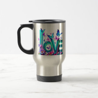 Camiseta Vibrant Love and Butterflies – Colorful F Reisebecher