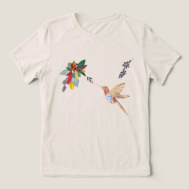 Camiseta Voo do Beija-Flor (desenho autoral) Tri-Blend Shirt (Design Vorderseite)