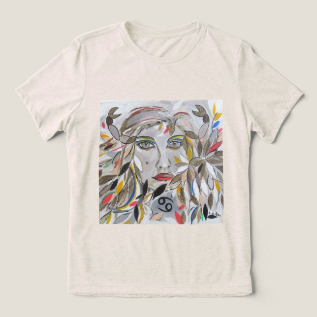 Camiseta Zodíaco Câncer (desenho autoral) Tri-Blend Shirt (Design Vorderseite)