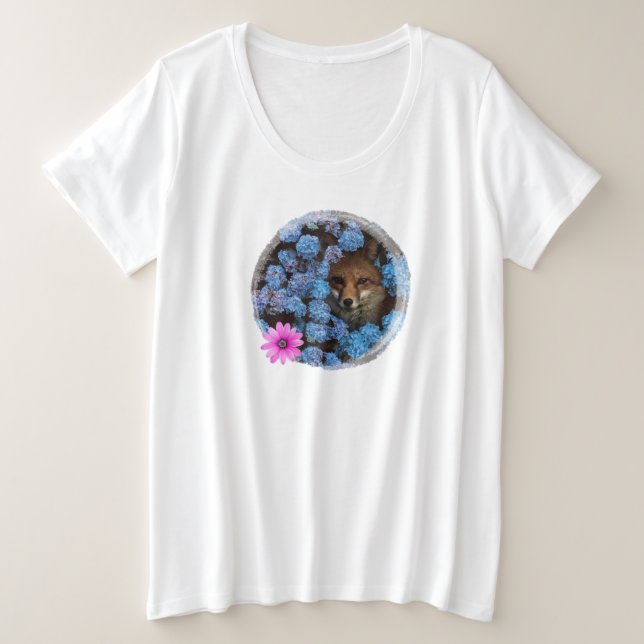 Camiseta Zorro entre flores Große Größe T-Shirt (Design vorne)