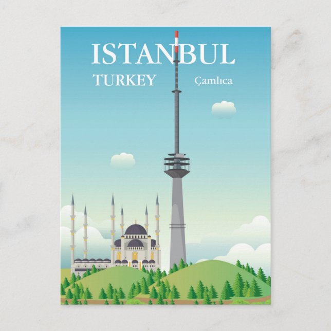 Camlica Tower | Istanbul, Türkei Postkarte (Vorderseite)
