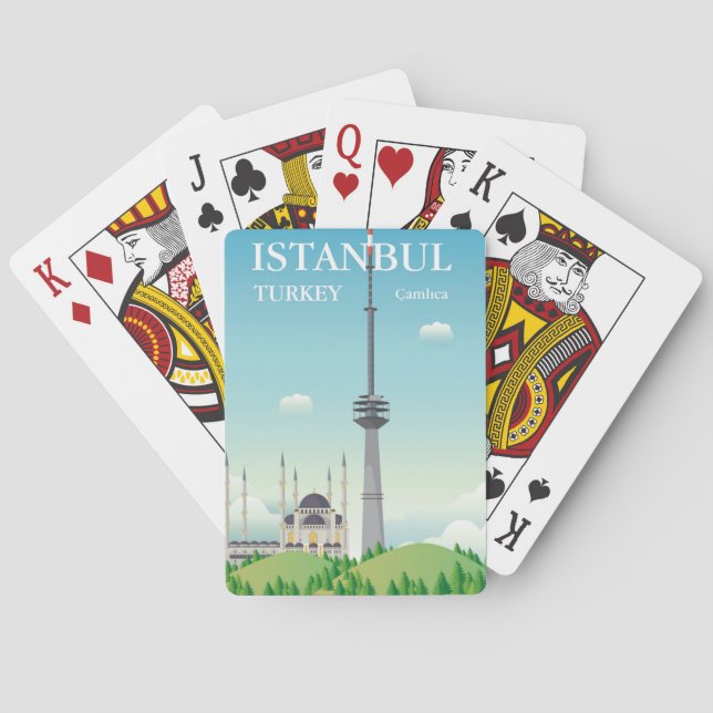 Camlica Turm | Istanbul, die Türkei Spielkarten (Rückseite)