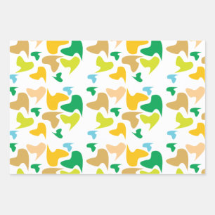 Cammo Designer Wrapping Paper Set von 3 Blättern. Geschenkpapier Set