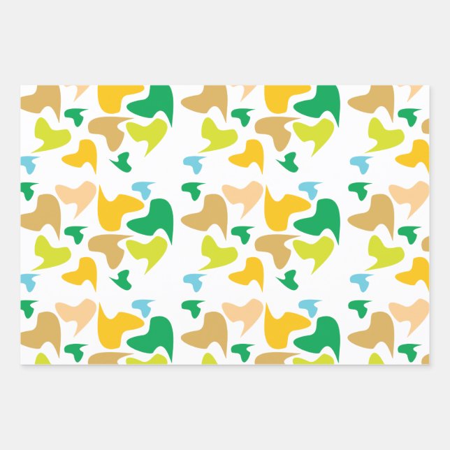 Cammo Designer Wrapping Paper Set von 3 Blättern. Geschenkpapier Set (Vorderseite)