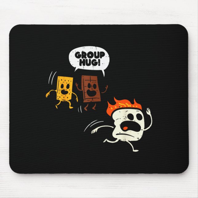 Camng Group Hug Smores Funny Marshmallow Men Women Mousepad (Vorne)