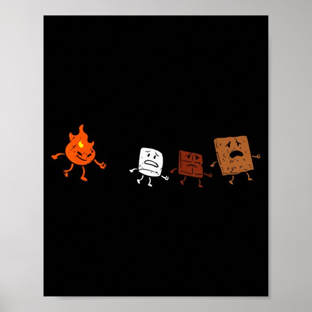 Camng Smores Running Fire Funny Group Hug Men Wome Poster (Vorne)