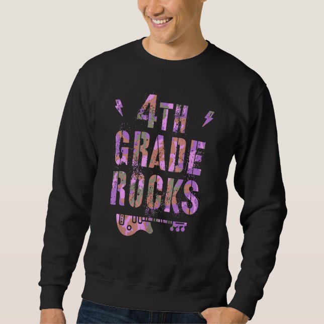 Camo 4th Grade Rocks Teacher I Teach Fourth Gr Roc Sweatshirt (Vorderseite)