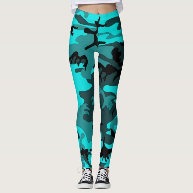 Camo bleu legging (Devant)