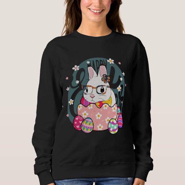 Camo Bunny Easter Egg Camouflage Glasses Easter Da Sweatshirt (Vorderseite)