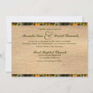 Camo Burlap Faire-part de mariage