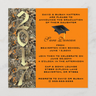 Camo Classic Elegant 2017 Graduation Invitation