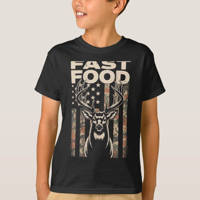 Camo Deer Hunting Fast Food Gag Hunter Gift Funny  T-Shirt (Vorderseite)