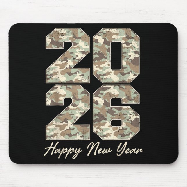 Camo Happy New Year Party 2026 Family Matching Cos Mousepad (Vorne)