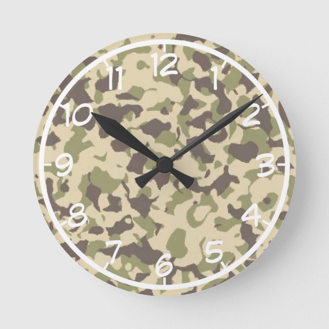 Camo Pattern Runde Wanduhr (Vorderseite)