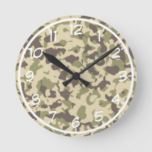 Camo Pattern Runde Wanduhr