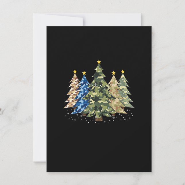 Camo Print Christmas Trees with Tarnung Print X Einladung (Vorderseite)