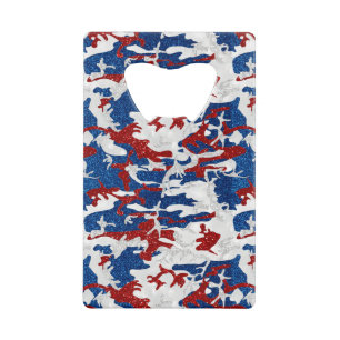 Camo rouge, blanc et bleu avec paillettes pour le