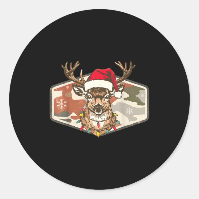 Camo Southern Local Boy Christmas Deer Hunting Xma Runder Aufkleber (Vorderseite)