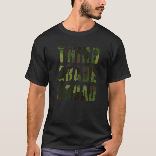 Camo Third Grade Squad Teacher Hello 3rd Grader Vi T-Shirt (Vorderseite)