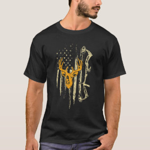 Camoflage American Flag Bowhunting Bow Archery Dee T-Shirt
