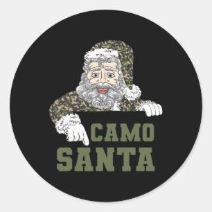 Camoflage Weihnachtsjagd Santa Camouflage Militär Runder Aufkleber