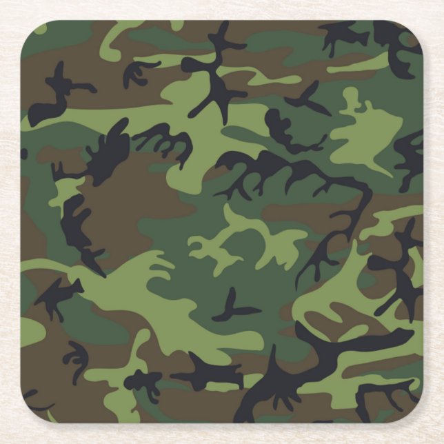 CAMOFLAUGE PATTERN RECHTECKIGER PAPPUNTERSETZER (Vorderseite)