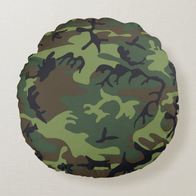CAMOFLAUGE PATTERN RUNDES KISSEN (Vorderseite)