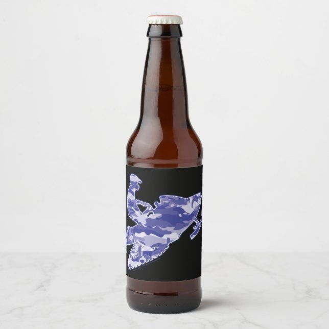 Camoflauge Snowmobiler Bierflaschenetikett (Vorderseite)