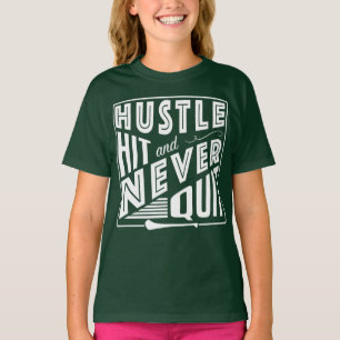 Camogie Hustle Hit & Never Quit, GAA Gaelic Games T-Shirt