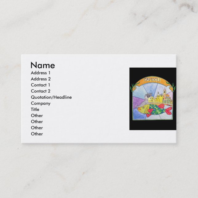 Camogli Fish Business Card Visitenkarte (Vorderseite)