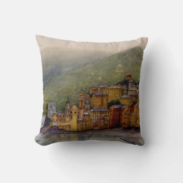 Camogli, Italien Aquarellmalerei, Kissen (Vorderseite)