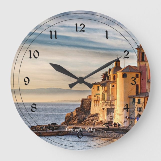Camogli, Italy Große Wanduhr (Vorderseite)