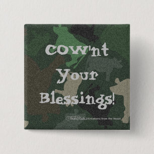 CaMOOflage Kuh Collage in grün Button