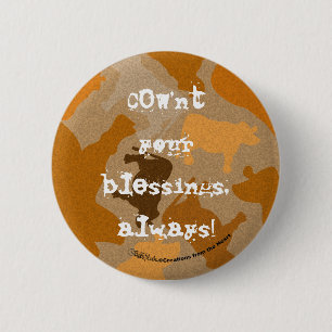 CaMOOflage Kuh Collage in Orange Button