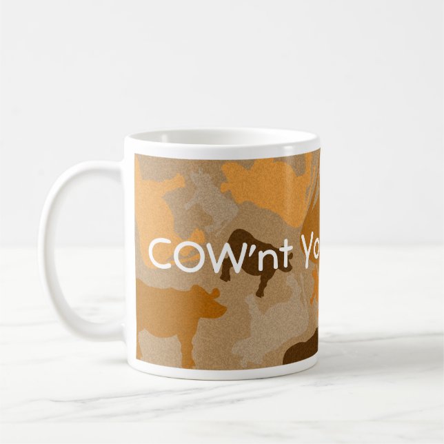 CaMOOflage Kuh Collage in Orange Kaffeetasse (Links)