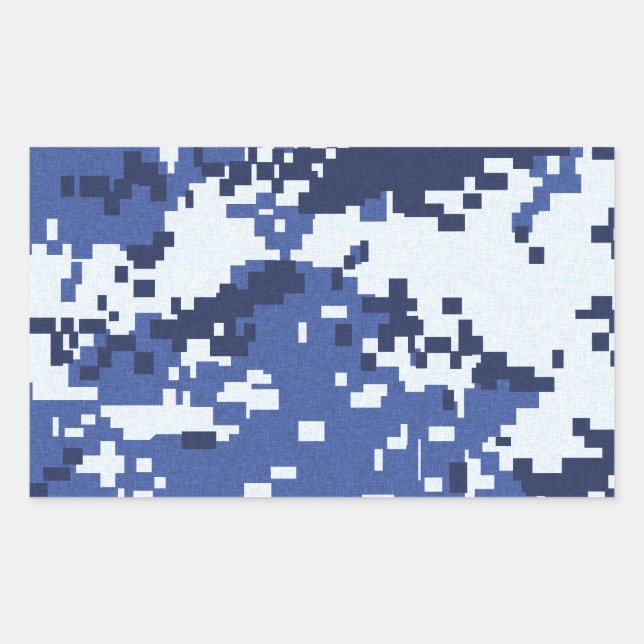 Camouflage02 BLUES WHITE CAMOUFLAGE PATTERN BACKGR Rechteckiger Aufkleber (Vorderseite)