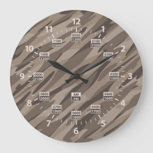 Camouflage 24 Heures Style Militaire Horloge Temps