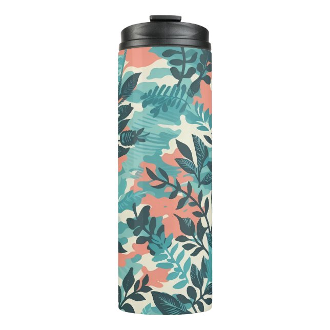 Camouflage Abstrakte Blätter Thermosbecher (Vorderseite)