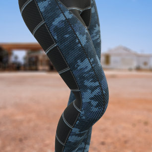 Camouflage Action Cosplay Bleu Costume Leggings