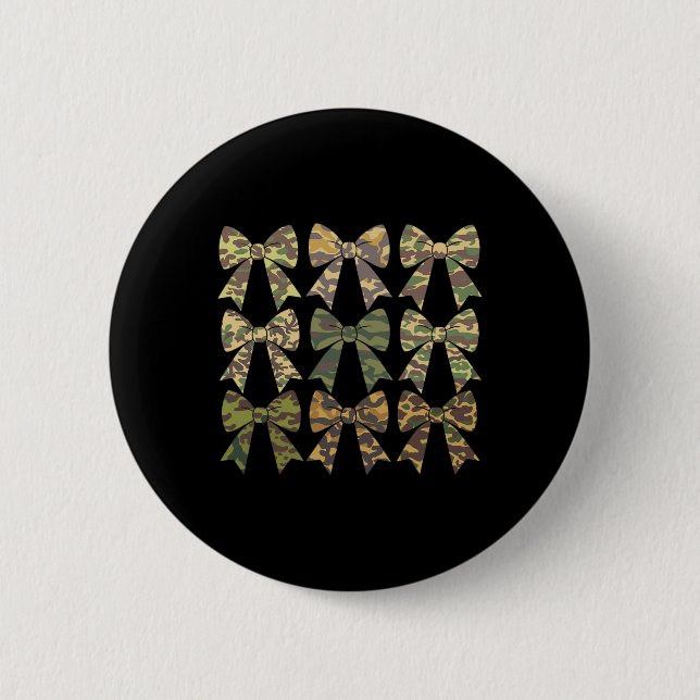 Camouflage Alte Camouflage Bow Camouflage Coquette Button (Vorderseite)
