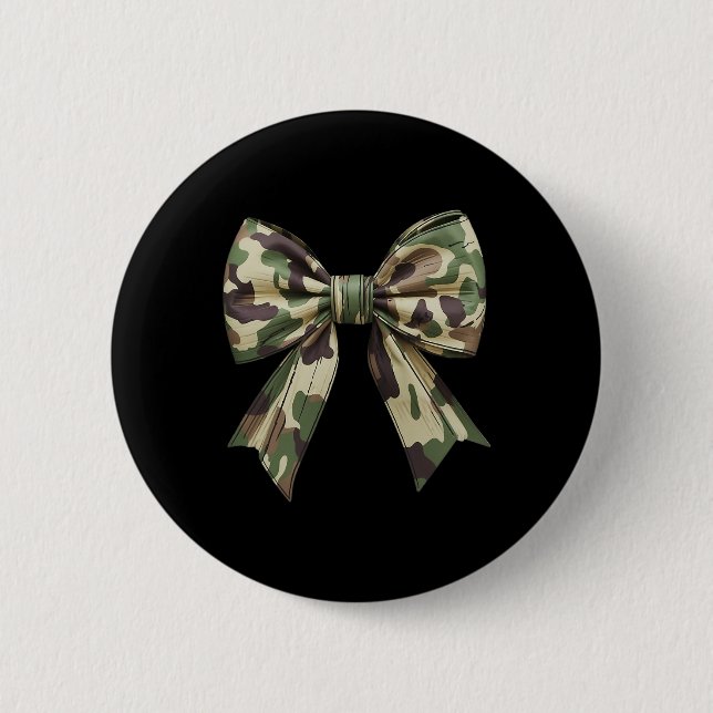 Camouflage Alte Camouflage Bow Camouflage Coquette Button (Vorderseite)