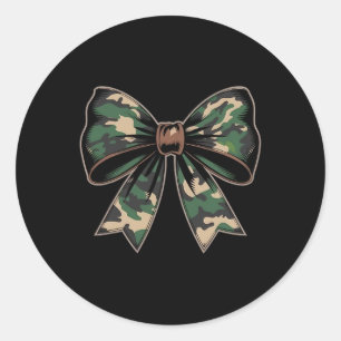 Camouflage Alte Camouflage Bow Camouflage Coquette Runder Aufkleber
